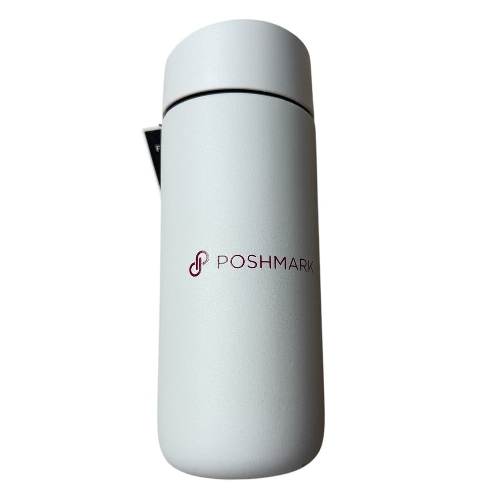 Poshmark Logo Matte White 16 Oz Stainless Steel Slide Lock Lid Hot Cold Tumbler